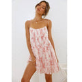 Ladies Flounce Flower Print Daily Mini Dress 1101 - SWEETKAMA