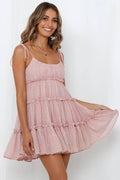 Ladies Flounce Flower Print Daily Mini Dress 1101 - SWEETKAMA