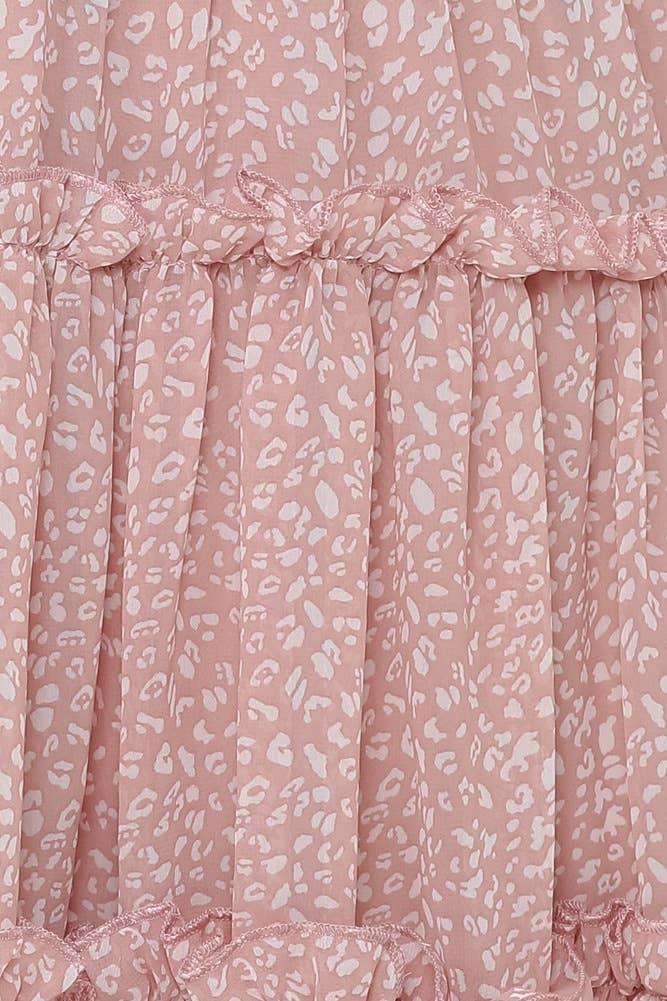 Ladies Flounce Flower Print Daily Mini Dress 1101 - SWEETKAMA