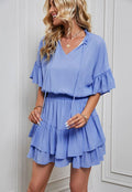 Ladies Flounce Solid Color Daily Romper 2306-2 - SWEETKAMA
