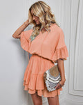 Ladies Flounce Solid Color Daily Romper 2306-2 - SWEETKAMA