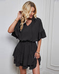 Ladies Flounce Solid Color Daily Romper 2306-2 - SWEETKAMA
