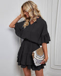 Ladies Flounce Solid Color Daily Romper 2306-2 - SWEETKAMA