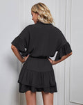 Ladies Flounce Solid Color Daily Romper 2306-2 - SWEETKAMA