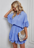 Ladies Flounce Solid Color Daily Romper 2306-2 - SWEETKAMA