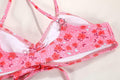 Ladies Flower Print Shoulder Straps Bikini Set MK21055 - SWEETKAMA