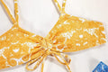 Ladies Flower Print Shoulder Straps Bikini Set MK21055 - SWEETKAMA