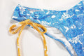 Ladies Flower Print Shoulder Straps Bikini Set MK21055 - SWEETKAMA