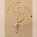 Ladies Gold Bead and Flower Pendent Necklace SKAJ013 - SWEETKAMA