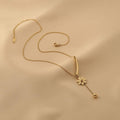 Ladies Gold Bead and Flower Pendent Necklace SKAJ013 - SWEETKAMA
