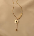 Ladies Gold Bead and Flower Pendent Necklace SKAJ013 - SWEETKAMA