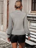 Ladies High Collar Long Sleeves Daily Sweater E2313 - SWEETKAMA