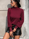 Ladies High Collar Long Sleeves Daily Sweater E2313 - SWEETKAMA