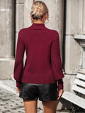 Ladies High Collar Long Sleeves Daily Sweater E2313 - SWEETKAMA