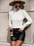 Ladies High Collar Long Sleeves Daily Sweater E2313 - SWEETKAMA