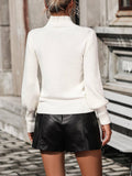 Ladies High Collar Long Sleeves Daily Sweater E2313 - SWEETKAMA