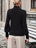 Ladies High Collar Long Sleeves Daily Sweater E2313 - SWEETKAMA