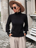 Ladies High Collar Long Sleeves Daily Sweater E2313 - SWEETKAMA