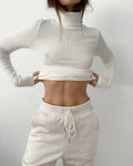 Ladies High Collar Slim Fit Knit Casual Knit Tee TX1812 - SWEETKAMA