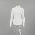 Ladies High Collar Slim Fit Knit Casual Knit Tee TX1812 - SWEETKAMA