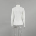 Ladies High Collar Slim Fit Knit Casual Knit Tee TX1812 - SWEETKAMA