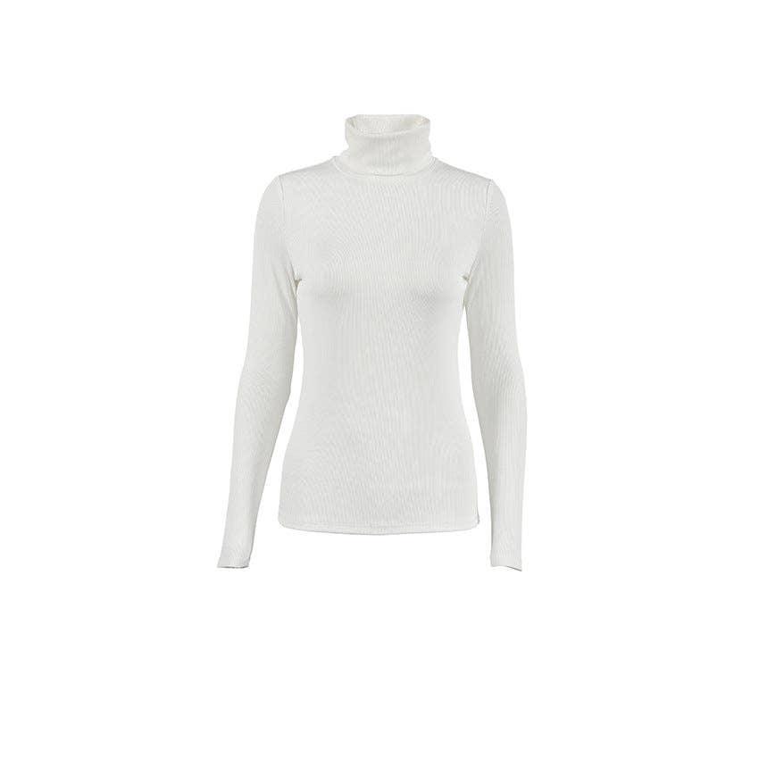 Ladies High Collar Slim Fit Knit Casual Knit Tee TX1812 - SWEETKAMA