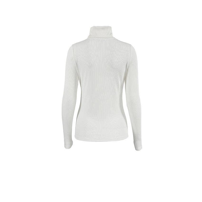 Ladies High Collar Slim Fit Knit Casual Knit Tee TX1812 - SWEETKAMA