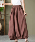 Ladies High Waist Lantern Leg Daily Pants 1045 - SWEETKAMA