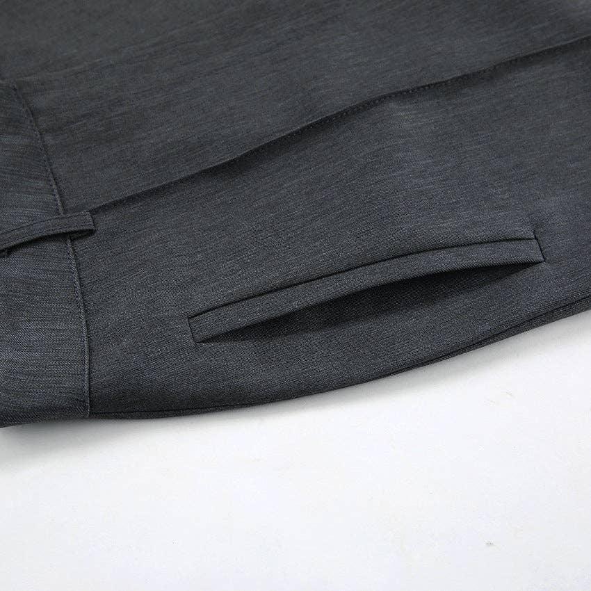 Ladies High Waist Stright Leg Suit Pants C-K7040 - SWEETKAMA