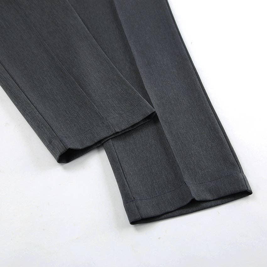 Ladies High Waist Stright Leg Suit Pants C-K7040 - SWEETKAMA
