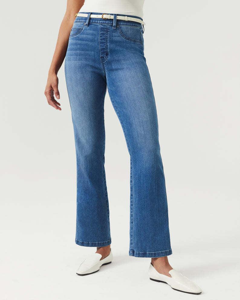Ladies High Waisted Flare Denim Pants 925 - SWEETKAMA