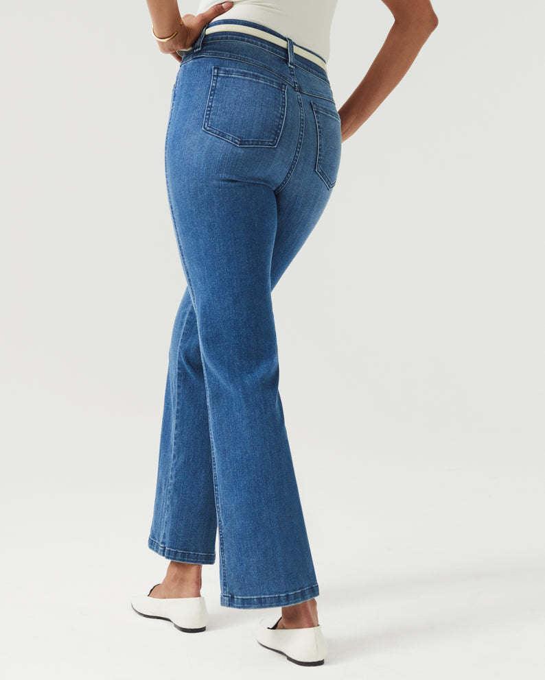 Ladies High Waisted Flare Denim Pants 925 - SWEETKAMA