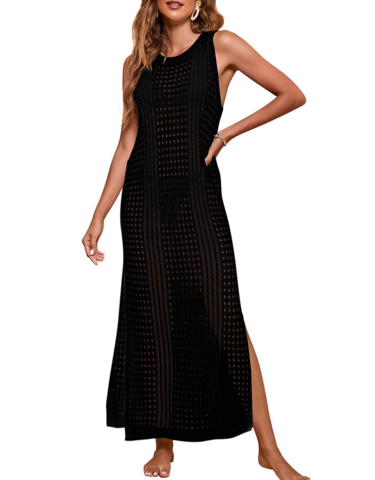 Ladies Hollow Style Bikini Cover Up Midi Dress HGH7148 - SWEETKAMA