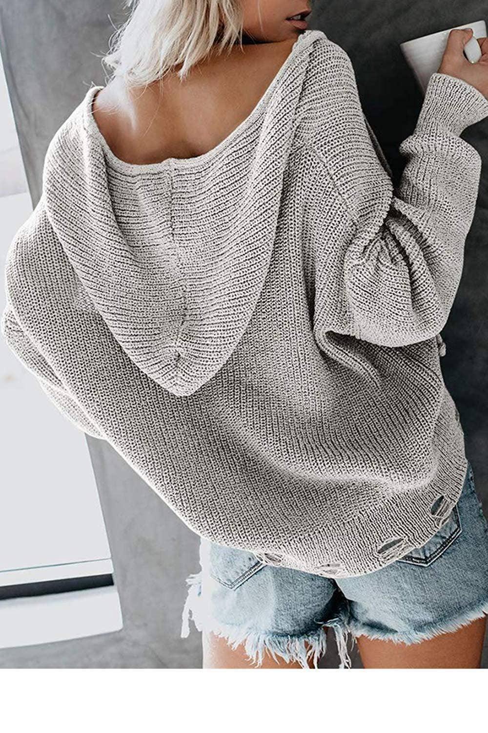 Ladies Hooded Zipper V-Neck Long Sleeves Cardigan LC851186 - SWEETKAMA