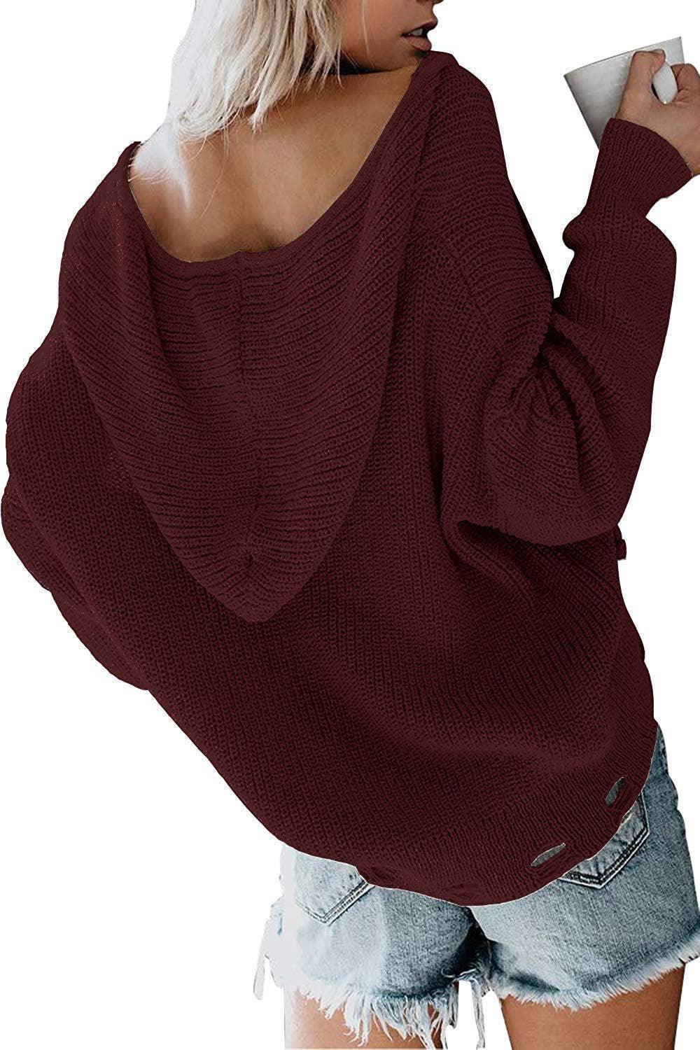 Ladies Hooded Zipper V-Neck Long Sleeves Cardigan LC851186 - SWEETKAMA