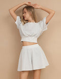 Ladies Hoodie Feeling Top and Shorts 2PCS Set SKST401 - SWEETKAMA