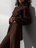 Ladies Irregular Stright Leg Loose Swearter Set TZ0050 - SWEETKAMA