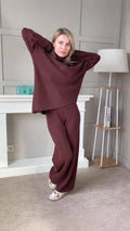 Ladies Irregular Stright Leg Loose Swearter Set TZ0050 - SWEETKAMA