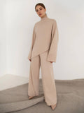 Ladies Irregular Stright Leg Loose Swearter Set TZ0050 - SWEETKAMA