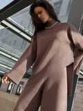 Ladies Irregular Stright Leg Loose Swearter Set TZ0050 - SWEETKAMA