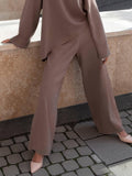 Ladies Irregular Stright Leg Loose Swearter Set TZ0050 - SWEETKAMA
