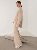 Ladies Irregular Stright Leg Loose Swearter Set TZ0050 - SWEETKAMA