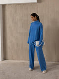 Ladies Irregular Stright Leg Loose Swearter Set TZ0050 - SWEETKAMA