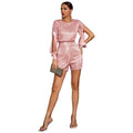 Ladies Jumpsuit Sequined Split Long Sleeve Romper R9065 - SWEETKAMA