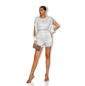 Ladies Jumpsuit Sequined Split Long Sleeve Romper R9065 - SWEETKAMA