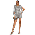 Ladies Jumpsuit Sequined Split Long Sleeve Romper R9065 - SWEETKAMA