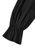 Ladies Lantern Sleeves Round Neck Daily Blouse Y53699 - SWEETKAMA