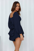 Ladies Lantern Sleeves Square Neck Daily Romper GKAF - SWEETKAMA