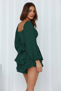 Ladies Lantern Sleeves Square Neck Daily Romper GKAF - SWEETKAMA