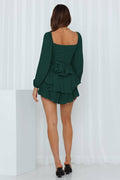 Ladies Lantern Sleeves Square Neck Daily Romper GKAF - SWEETKAMA